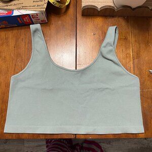 American Eagle‎ Womens Bralette Crop Tank Top Ribbed Knit Sleeveless Casual L/XL